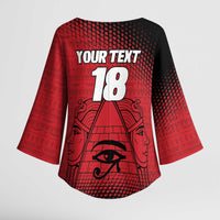 Custom Egypt Football Kimono Sleeve Blouse The Pharaohs Eye of Horus