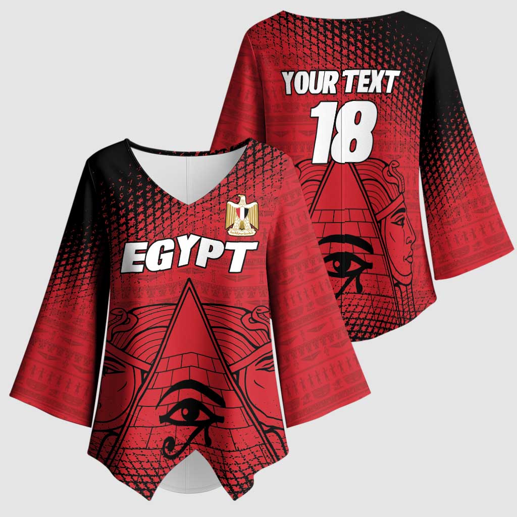 Custom Egypt Football Kimono Sleeve Blouse The Pharaohs Eye of Horus