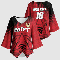 Custom Egypt Football Kimono Sleeve Blouse The Pharaohs Eye of Horus