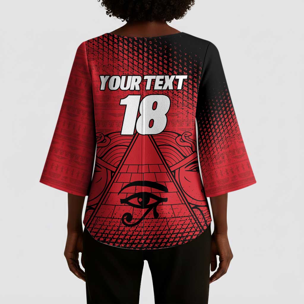 Custom Egypt Football Kimono Sleeve Blouse The Pharaohs Eye of Horus
