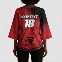 Custom Egypt Football Kimono Sleeve Blouse The Pharaohs Eye of Horus