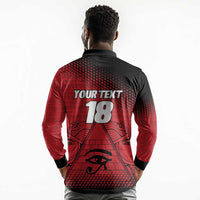 Custom Egypt Football Long Sleeve Polo Shirt The Pharaohs Eye of Horus