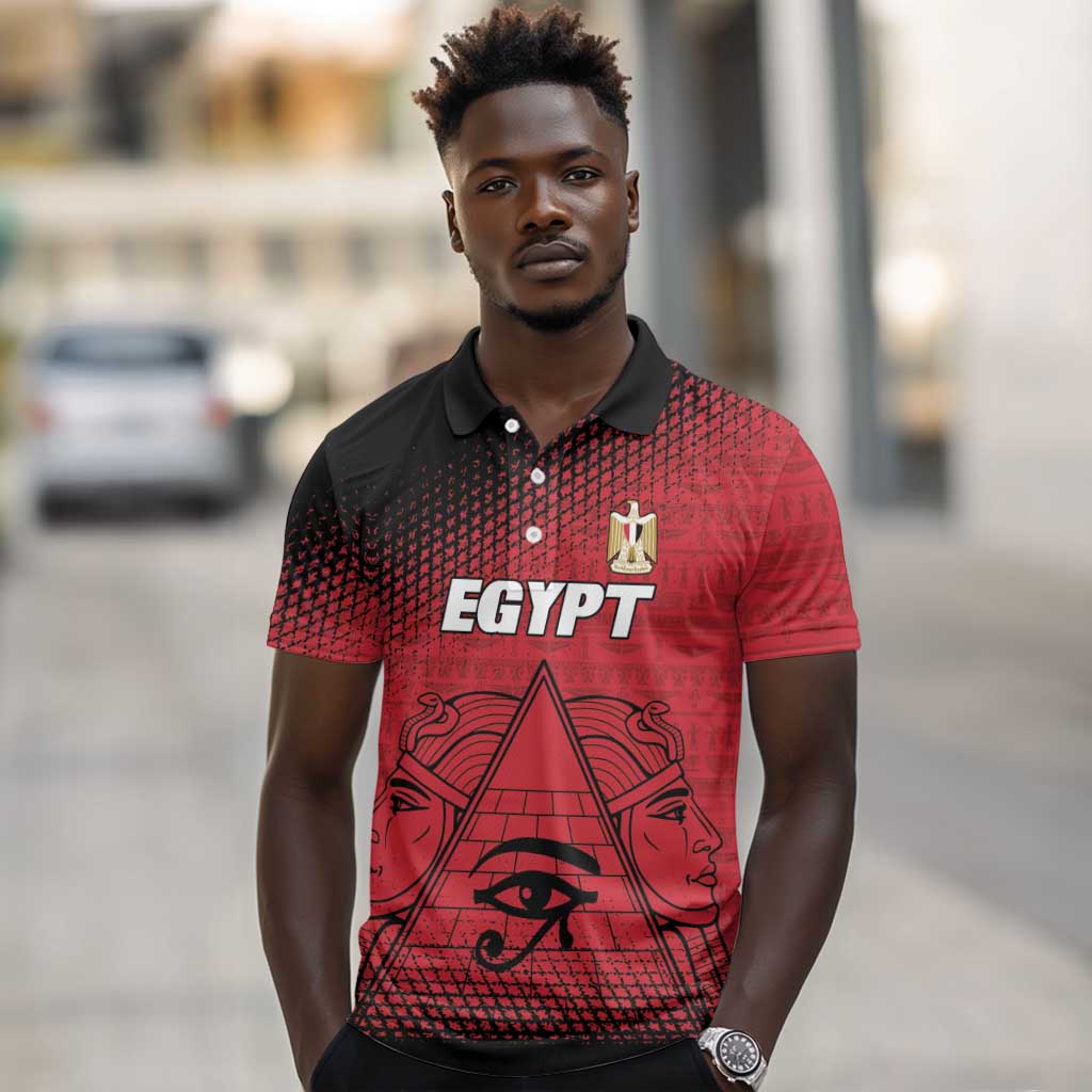 Custom Egypt Football Polo Shirt The Pharaohs Eye of Horus