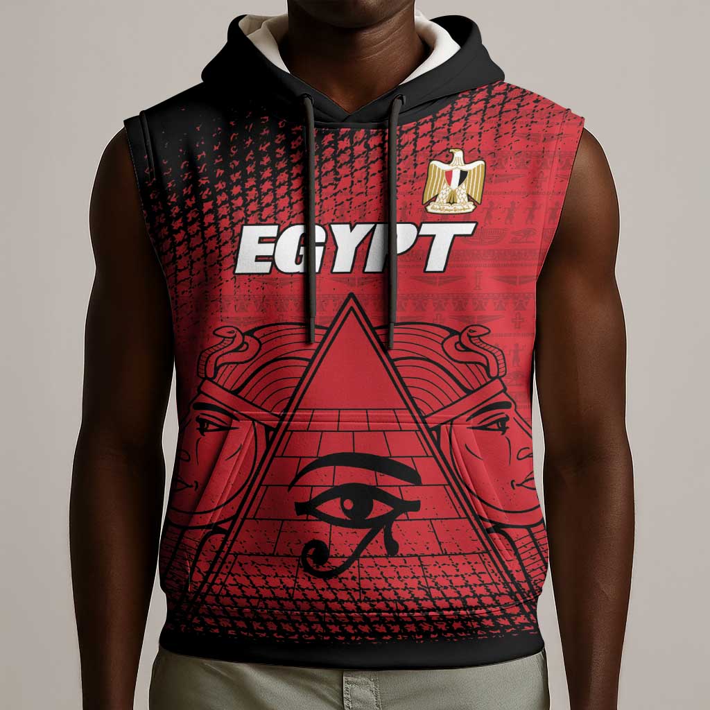 Custom Egypt Football Sleeveless Hoodie The Pharaohs Eye of Horus