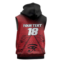 Custom Egypt Football Sleeveless Zip Hoodie The Pharaohs Eye of Horus
