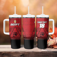Custom Egypt Football Tumbler With Handle The Pharaohs Eye of Horus