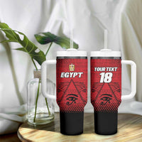 Custom Egypt Football Tumbler With Handle The Pharaohs Eye of Horus