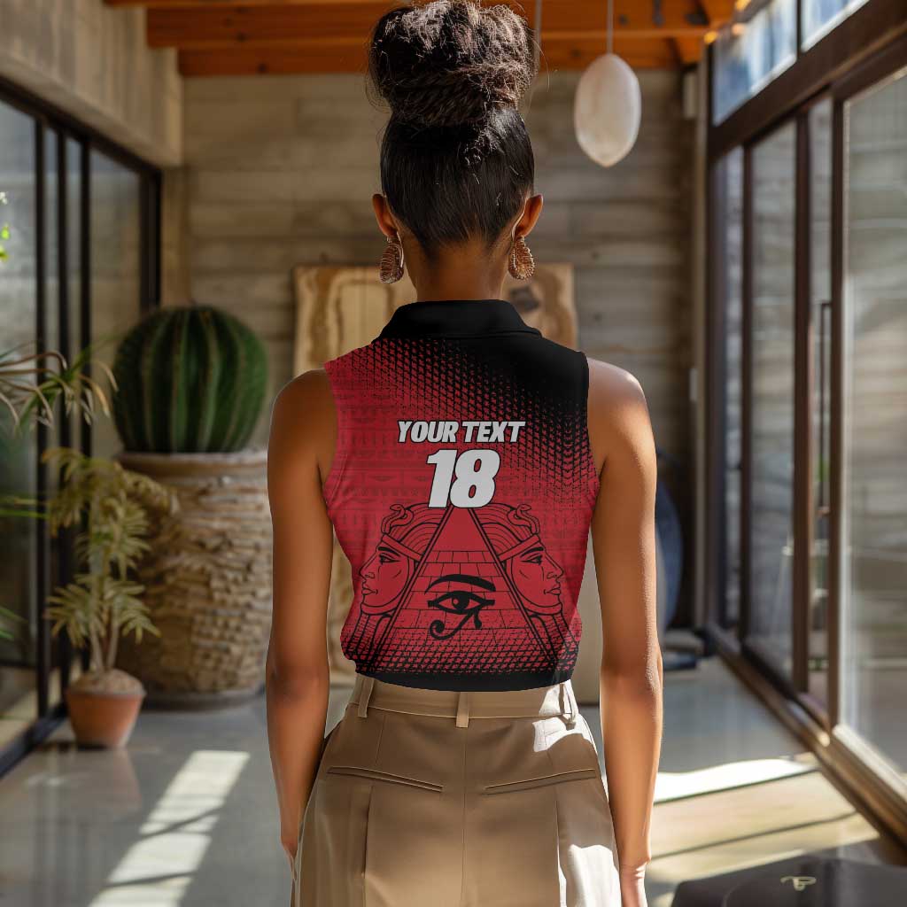 Custom Egypt Football Women Sleeveless Polo Shirt The Pharaohs Eye of Horus