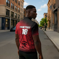 Custom Egypt Football Zipper Polo Shirt The Pharaohs Eye of Horus