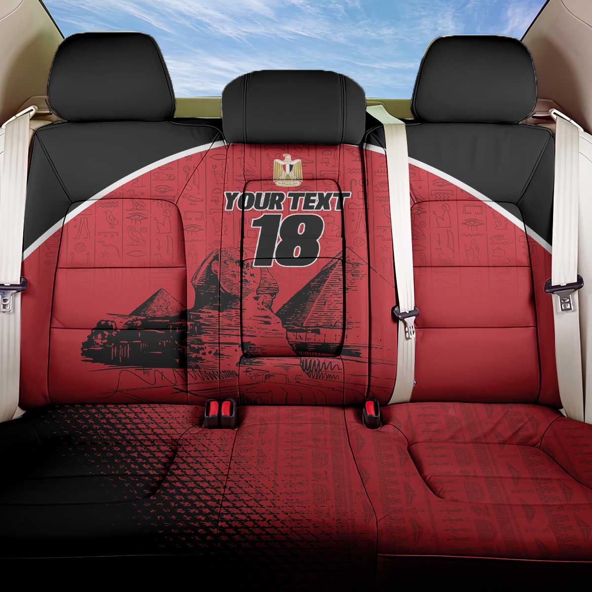Custom Egypt Football Back Car Seat Cover Pharaohs Heritage Pyramid