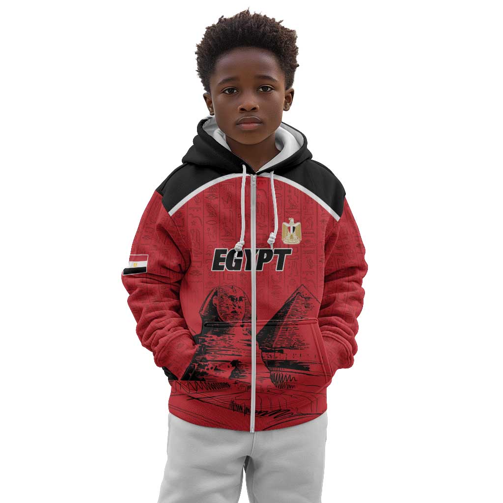 Custom Egypt Football Kid Hoodie Pharaohs Heritage Pyramid