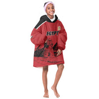 Custom Egypt Football Kid Wearable Blanket Hoodie Pharaohs Heritage Pyramid