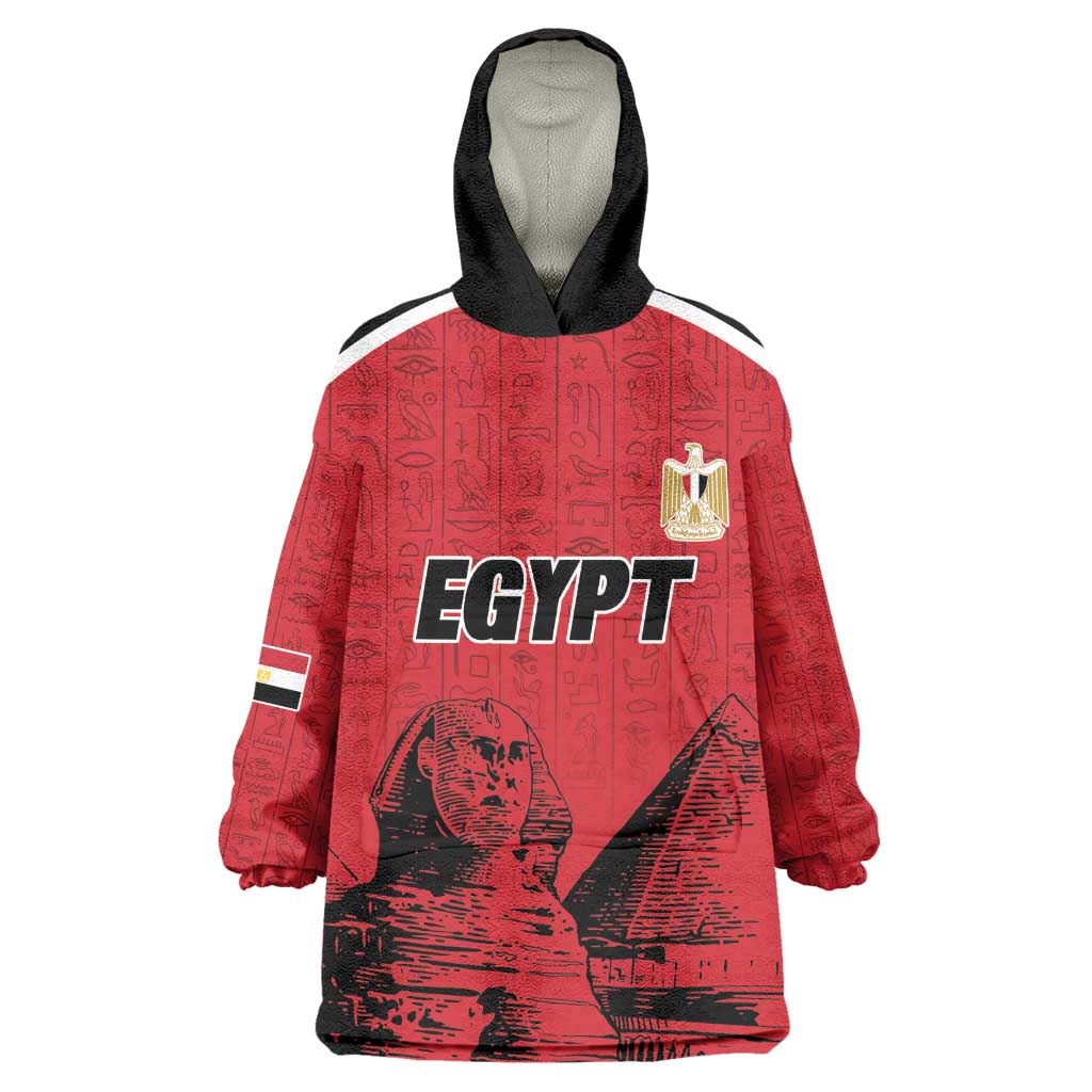 Custom Egypt Football Kid Wearable Blanket Hoodie Pharaohs Heritage Pyramid