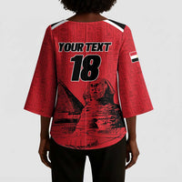 Custom Egypt Football Kimono Sleeve Blouse Pharaohs Heritage Pyramid