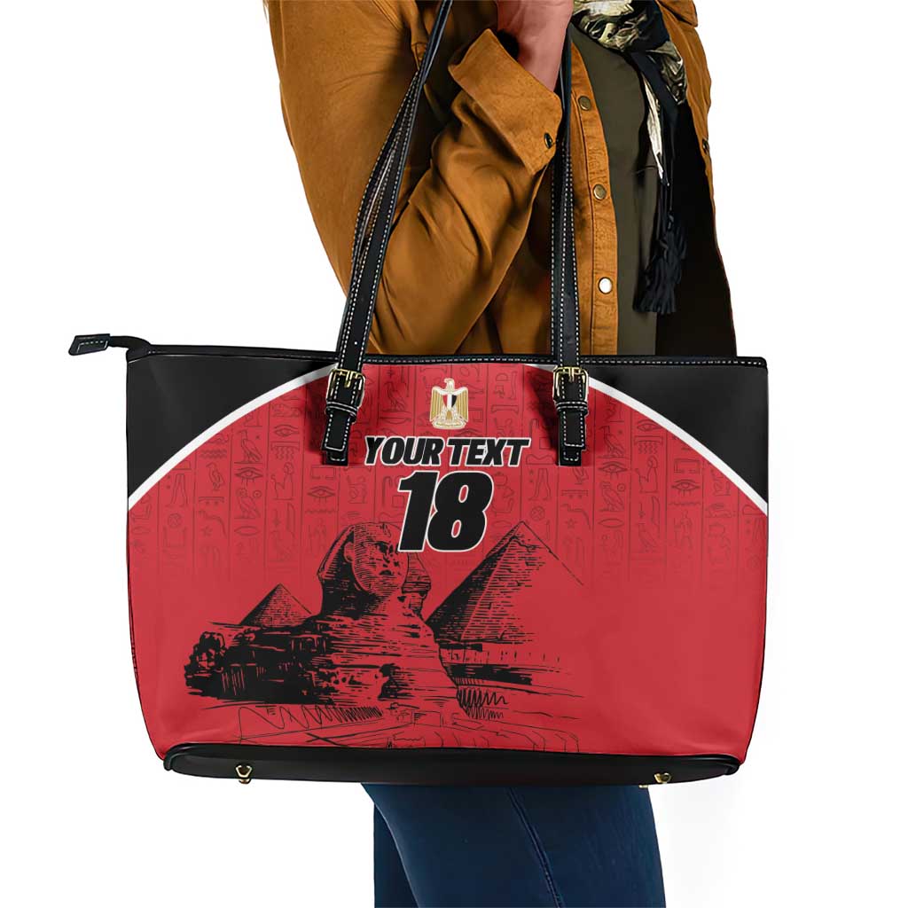 Custom Egypt Football Leather Tote Bag Pharaohs Heritage Pyramid