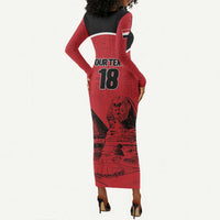 Custom Egypt Football Long Sleeve Bodycon Dress Pharaohs Heritage Pyramid