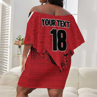 Custom Egypt Football Off Shoulder Short Dress Pharaohs Heritage Pyramid