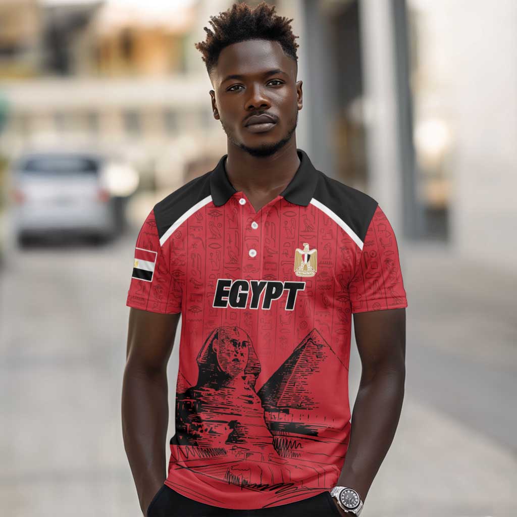 Custom Egypt Football Polo Shirt Pharaohs Heritage Pyramid