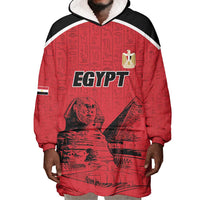 Custom Egypt Football Wearable Blanket Hoodie Pharaohs Heritage Pyramid