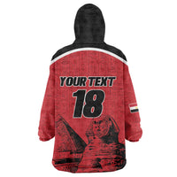 Custom Egypt Football Wearable Blanket Hoodie Pharaohs Heritage Pyramid