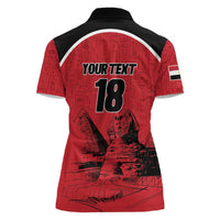 Custom Egypt Football Women Polo Shirt Pharaohs Heritage Pyramid