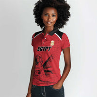 Custom Egypt Football Women Polo Shirt Pharaohs Heritage Pyramid