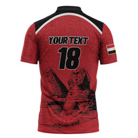 Custom Egypt Football Zipper Polo Shirt Pharaohs Heritage Pyramid