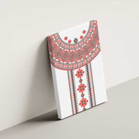 Bulgarian Embroidery Style Seamless Pattern Canvas Wall Art