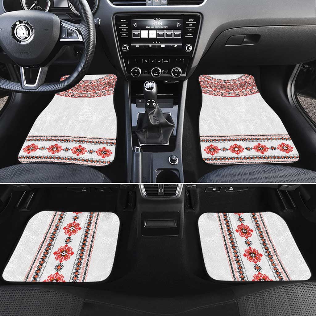 Bulgarian Embroidery Style Seamless Pattern Car Mats