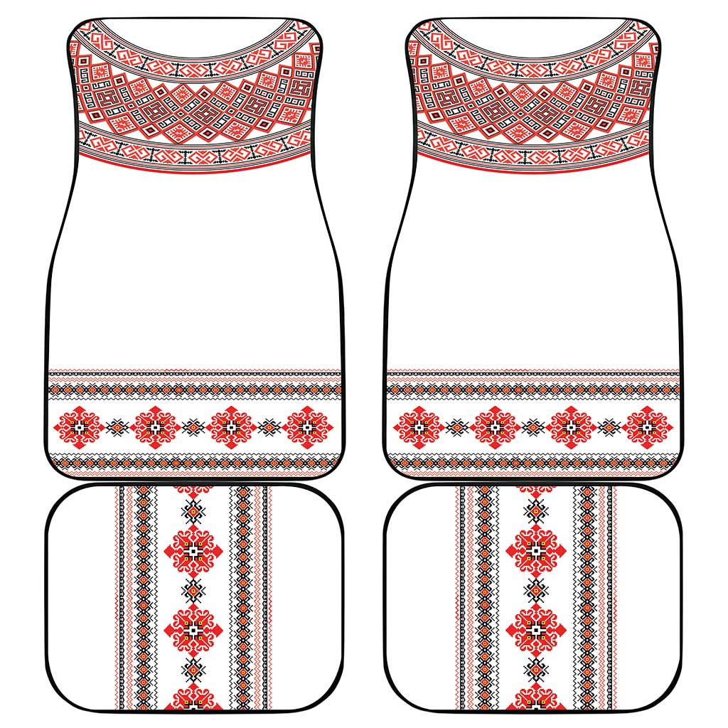 Bulgarian Embroidery Style Seamless Pattern Car Mats