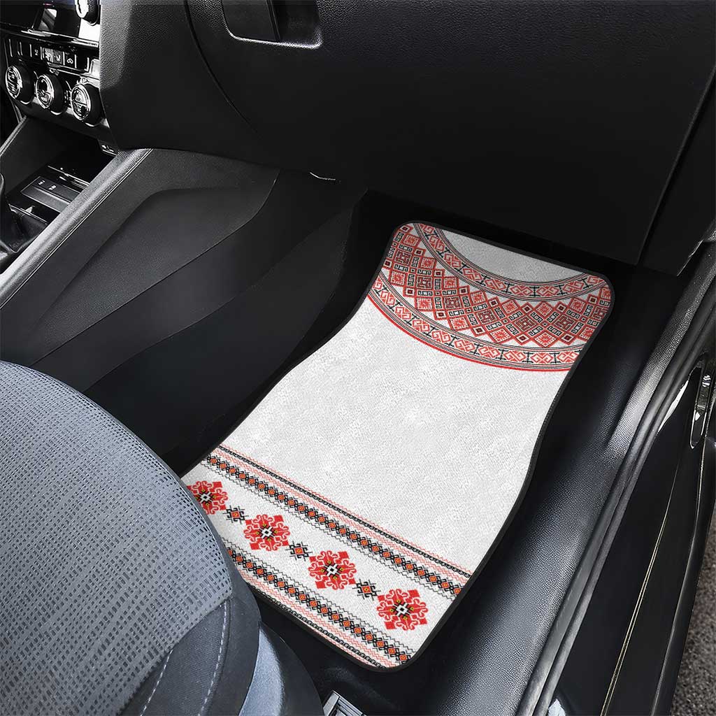 Bulgarian Embroidery Style Seamless Pattern Car Mats
