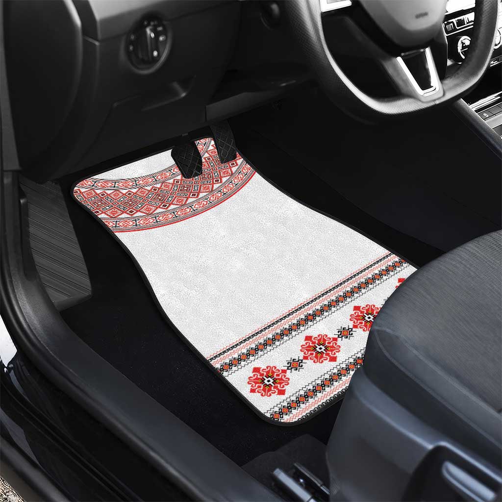 Bulgarian Embroidery Style Seamless Pattern Car Mats