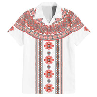 Bulgarian Embroidery Style Seamless Pattern Family Matching Long Sleeve Bodycon Dress and Hawaiian Shirt