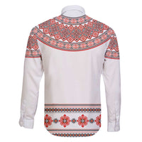 Bulgarian Embroidery Style Seamless Pattern Family Matching Short Sleeve Bodycon Dress and Hawaiian Shirt