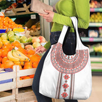 Bulgarian Embroidery Style Seamless Pattern Grocery Bag