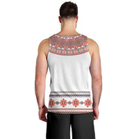 Bulgarian Embroidery Style Seamless Pattern Men Tank Top