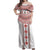 Bulgarian Embroidery Style Seamless Pattern Off Shoulder Maxi Dress