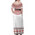Bulgarian Embroidery Style Seamless Pattern Off Shoulder Maxi Dress