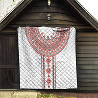 Bulgarian Embroidery Style Seamless Pattern Quilt