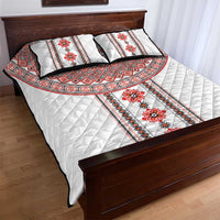 Bulgarian Embroidery Style Seamless Pattern Quilt Bed Set