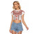 Bulgarian Embroidery Style Seamless Pattern Raglan Cropped T Shirt