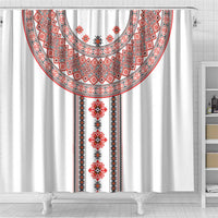 Bulgarian Embroidery Style Seamless Pattern Shower Curtain