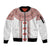 Bulgarian Embroidery Style Seamless Pattern Sleeve Zip Bomber Jacket