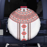 Bulgarian Embroidery Style Seamless Pattern Spare Tire Cover
