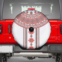 Bulgarian Embroidery Style Seamless Pattern Spare Tire Cover