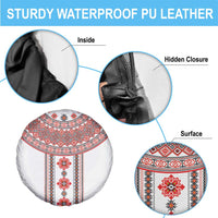 Bulgarian Embroidery Style Seamless Pattern Spare Tire Cover