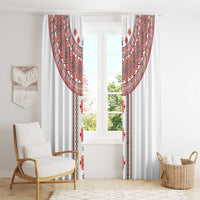 Bulgarian Embroidery Style Seamless Pattern Window Curtain