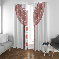 Bulgarian Embroidery Style Seamless Pattern Window Curtain