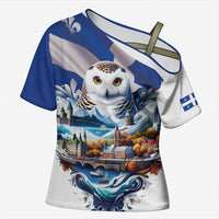 Quebec Snowy Owl Heritage Cross Shoulder Shirt Flag Day Edition