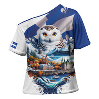 Quebec Snowy Owl Heritage Cross Shoulder Shirt Flag Day Edition